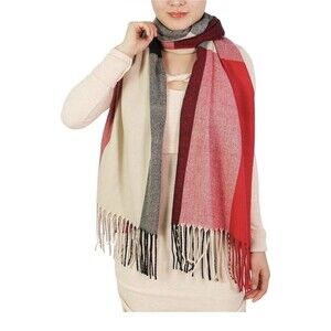 Wander Agio Women's Fashion Long Shawl Big Grid Winter Warm Lattice Large Scarf